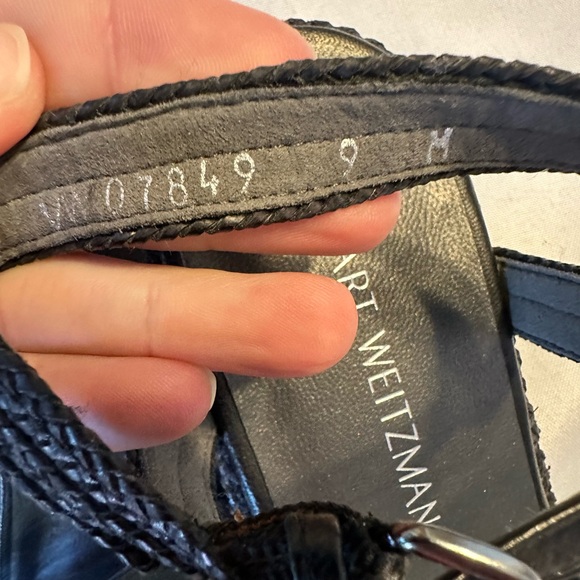 Stuart Weitzman Black Leather Sandals - Picture 5 of 5